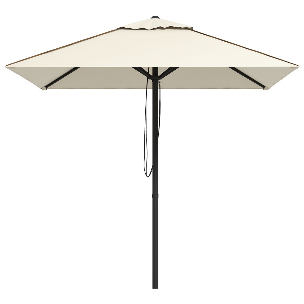 Outsunny Sun Parasol with Vent, Table Umbrella for Patio, Garden, Pool, Beige - anydaydirect