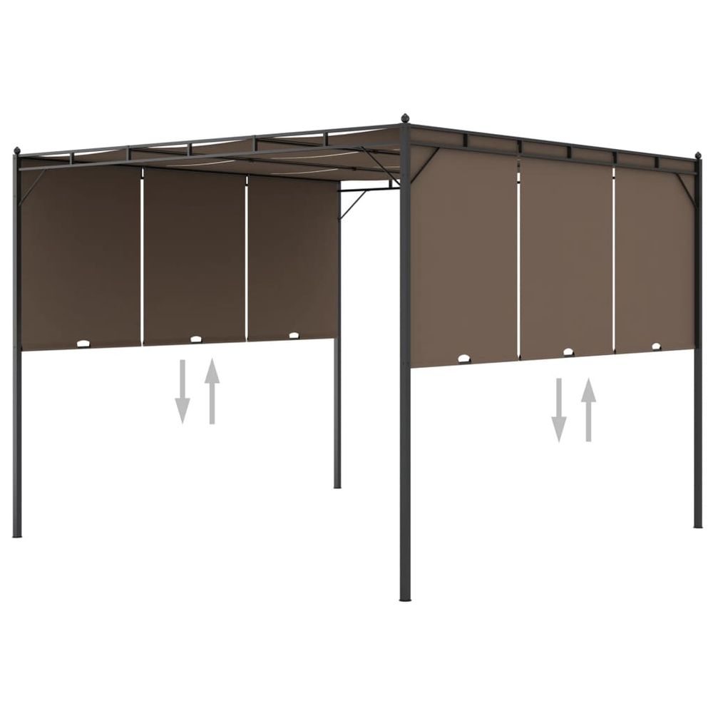 Garden Gazebo with Side Curtain 3x3x2.25 m Taupe - anydaydirect