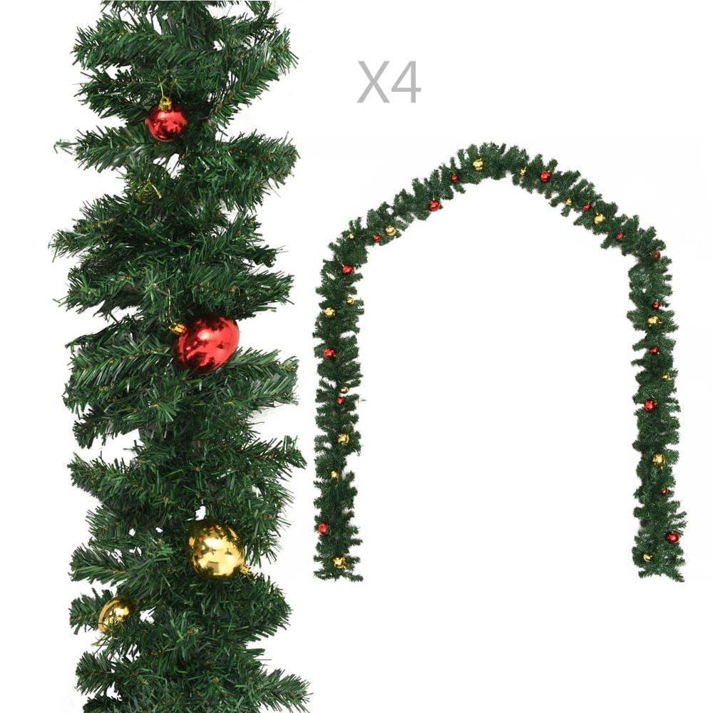 Christmas Garlands 4 pcs Green or White 270 cm PVC - anydaydirect