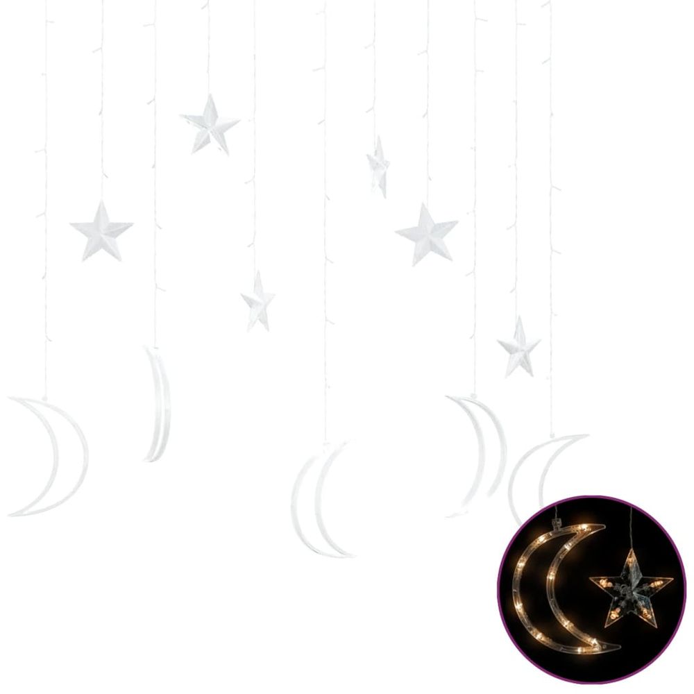 Star and Moon Fairy Lights Remote Control 138 to 345 LED Blue, Colourful, Warm & Cold White - anydaydirect