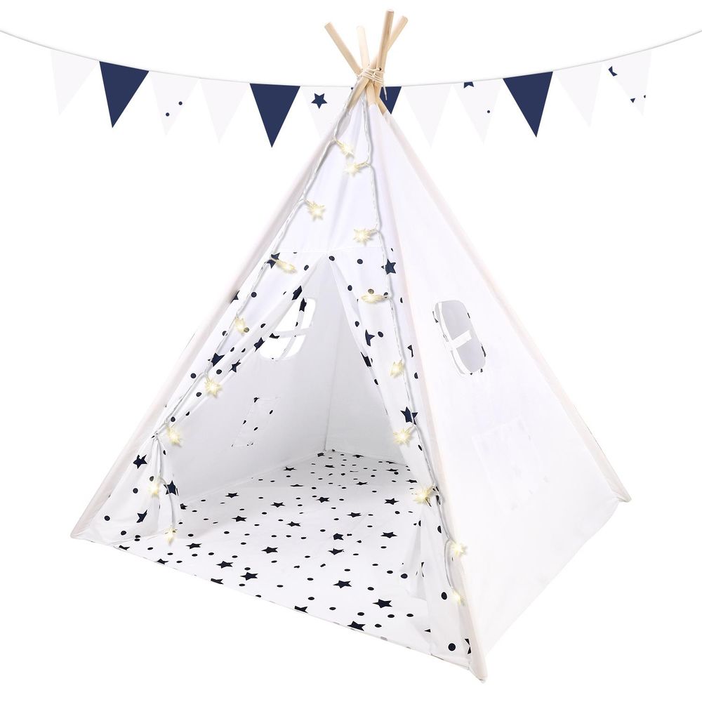 SOKA Teepee Tent for Kids Foldable Cotton Canvas Indoor Outdoor Playhouse - anydaydirect