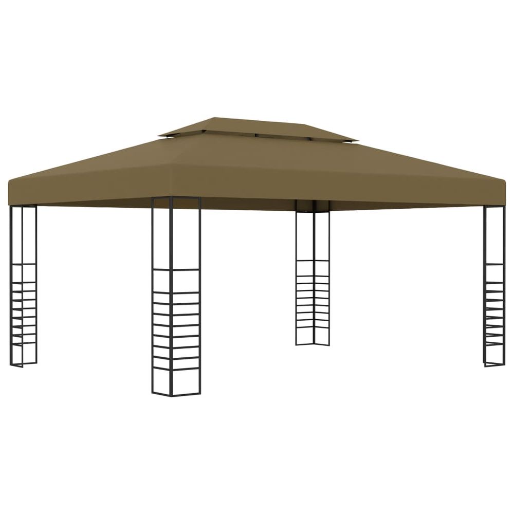 Garden Gazebo Powder-Coated Steel 4x3x2.7 m White - anydaydirect