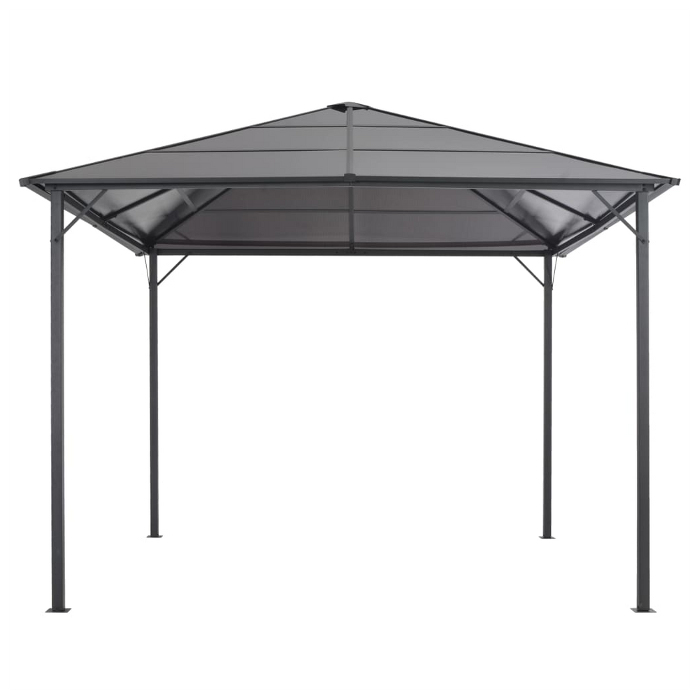 Gazebo with Roof Aluminium 3x3 m Black - anydaydirect