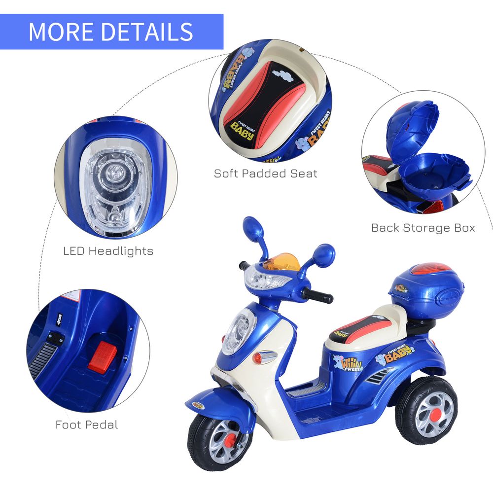 Electric Ride on Toy Car Kids Motorbike Children Battery Tricycle 6V - anydaydirect