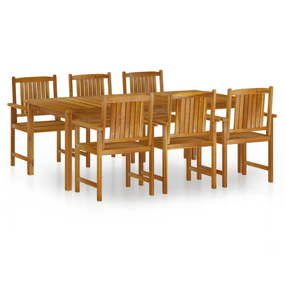 7 Piece Garden Dining Set Solid Wood Acacia - anydaydirect