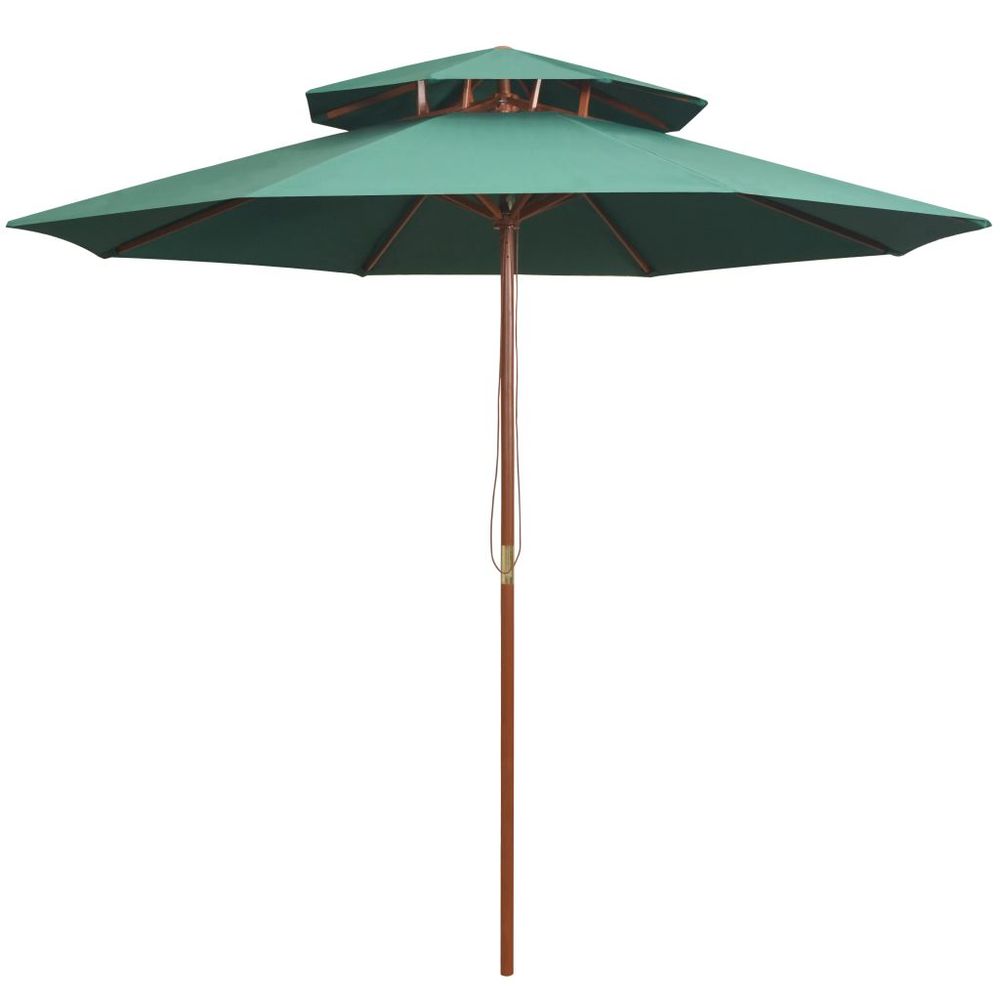 Double Decker Parasol with Wooden Pole 270 cm - anydaydirect