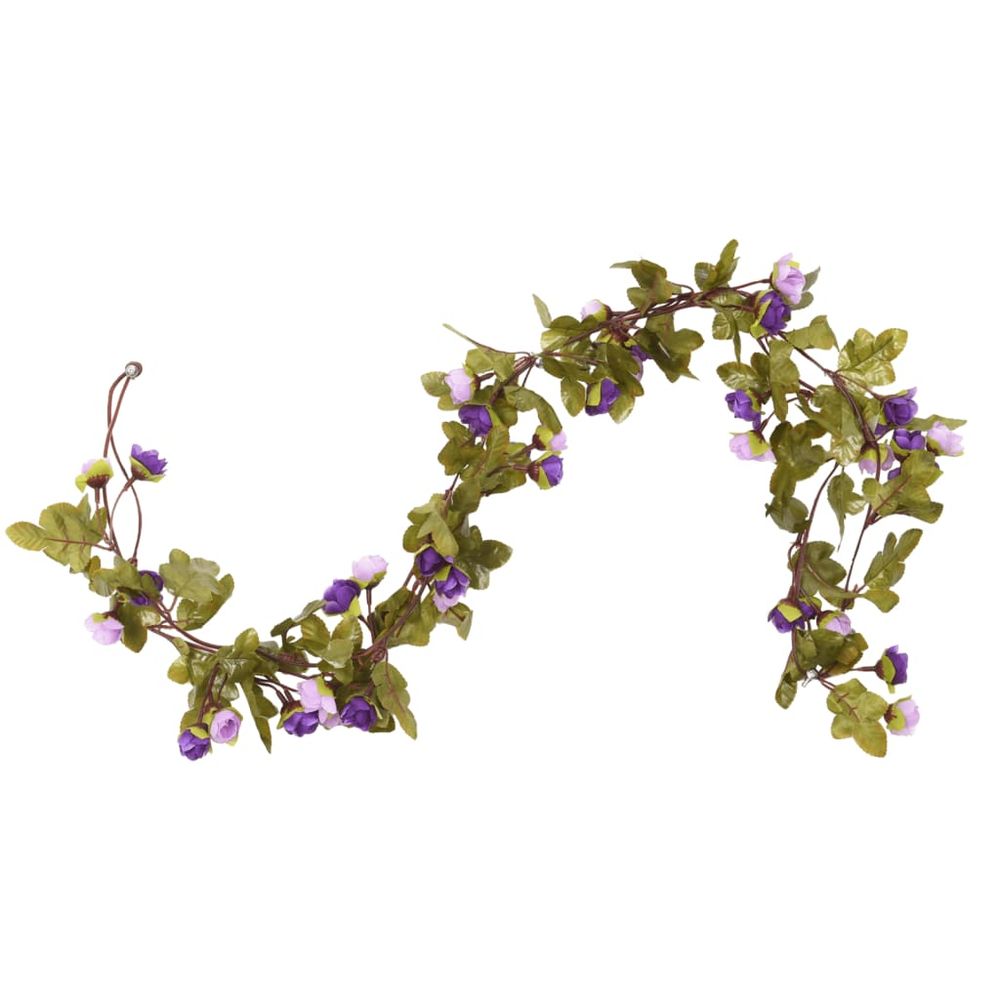 vidaXL Artificial Flower Garlands 6 pcs Light Purple 215 cm - anydaydirect