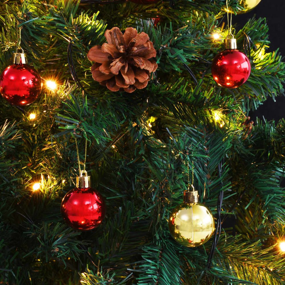 Artificial Christmas Tree with Baubles and LEDs Green 150 cm to 210 cm - anydaydirect