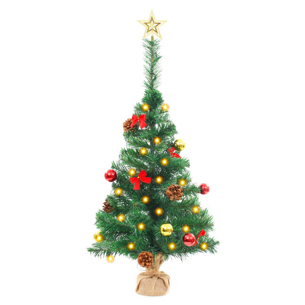 Artificial Christmas Tree with Baubles and LEDs Green 64 cm - anydaydirect