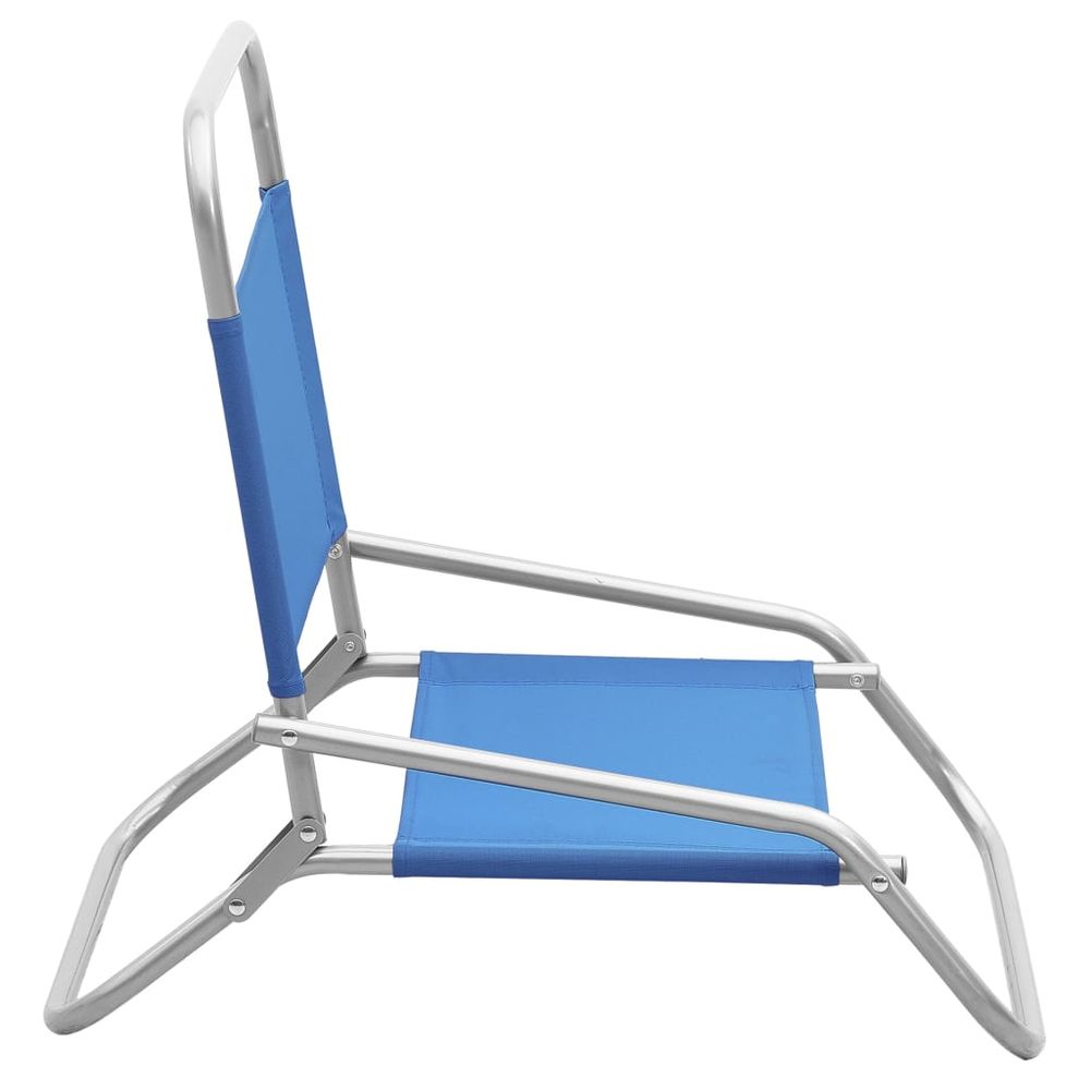 Folding Beach Chairs 2 pcs Blue Fabric - anydaydirect