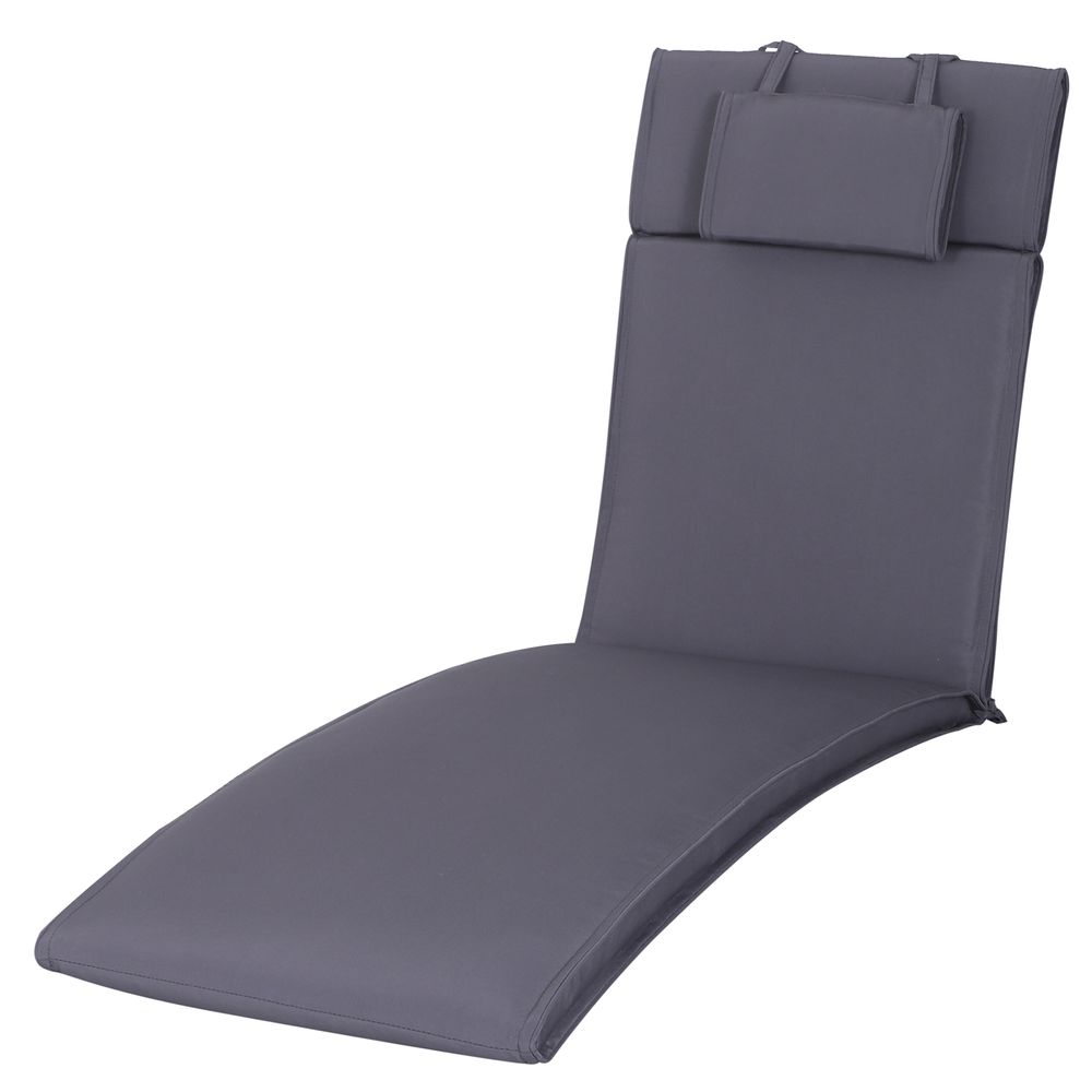 Garden Sun Lounger Chair Cushion Reclining Relaxer - anydaydirect