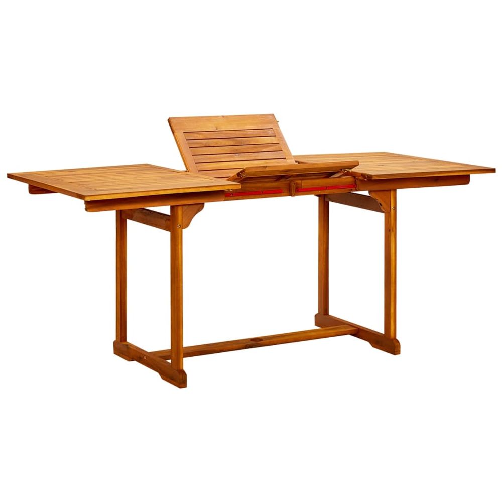 Garden Dining Table (120-170)x80x75 cm Solid Acacia Wood - anydaydirect