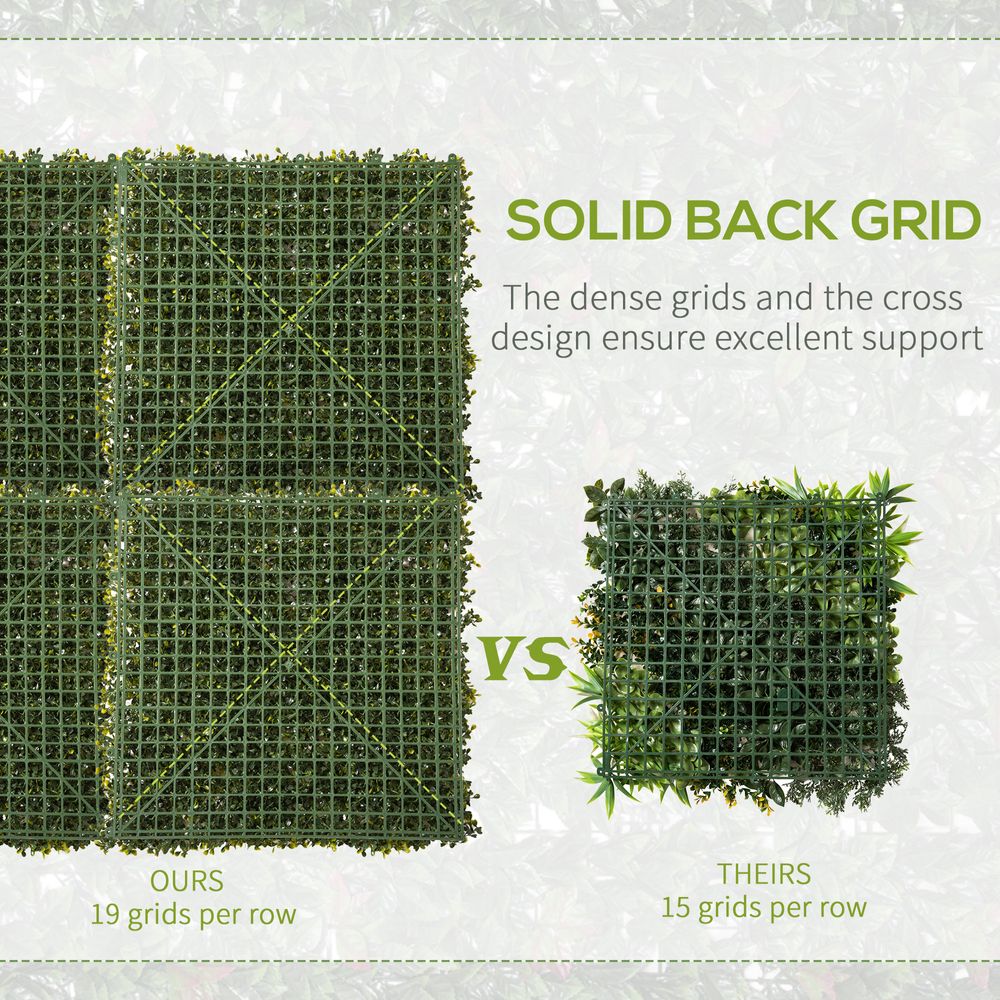 12PCS Artificial Boxwood Wall Panels 20" x 20" Grass Screen Milan Grass - anydaydirect