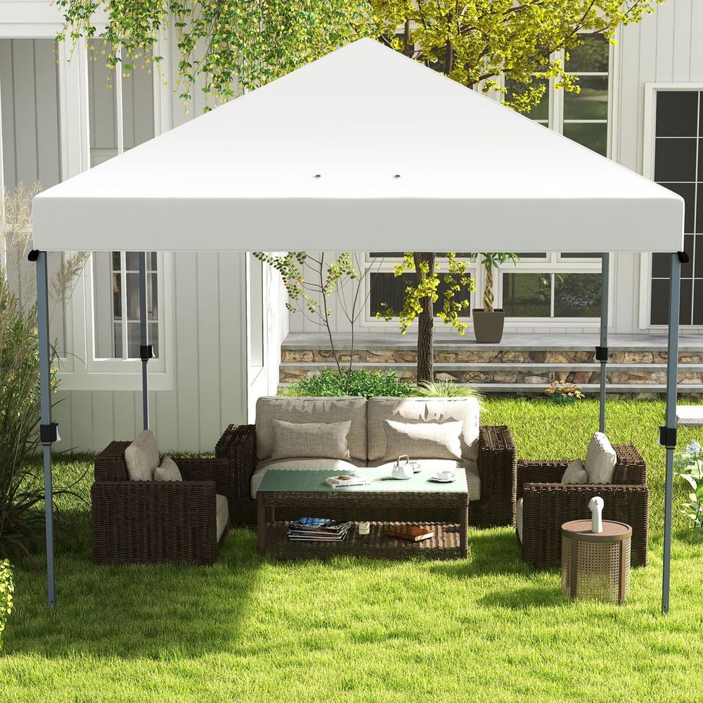 Outsunny 3 x 3(m) Pop Up Gazebo, Instant Shelter with 1-Button Push, White - anydaydirect