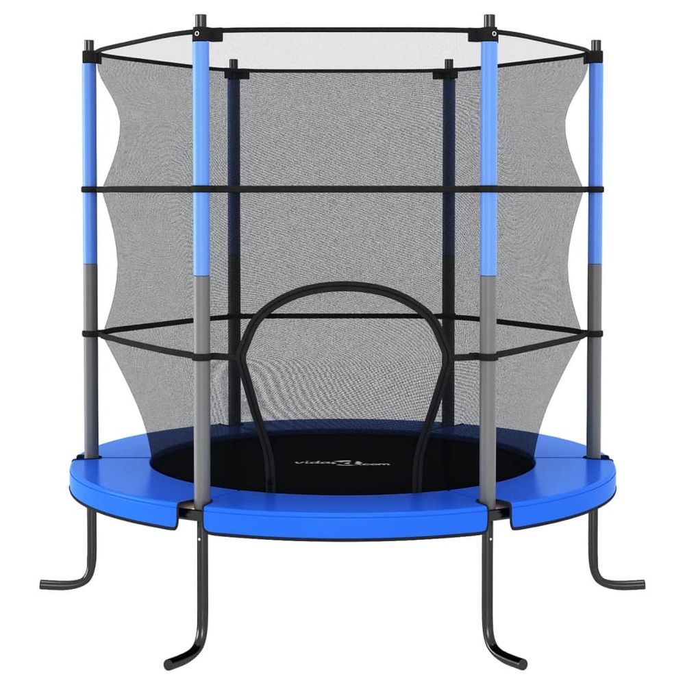 Trampoline with Safety Net Round 140x160 cm Blue - anydaydirect