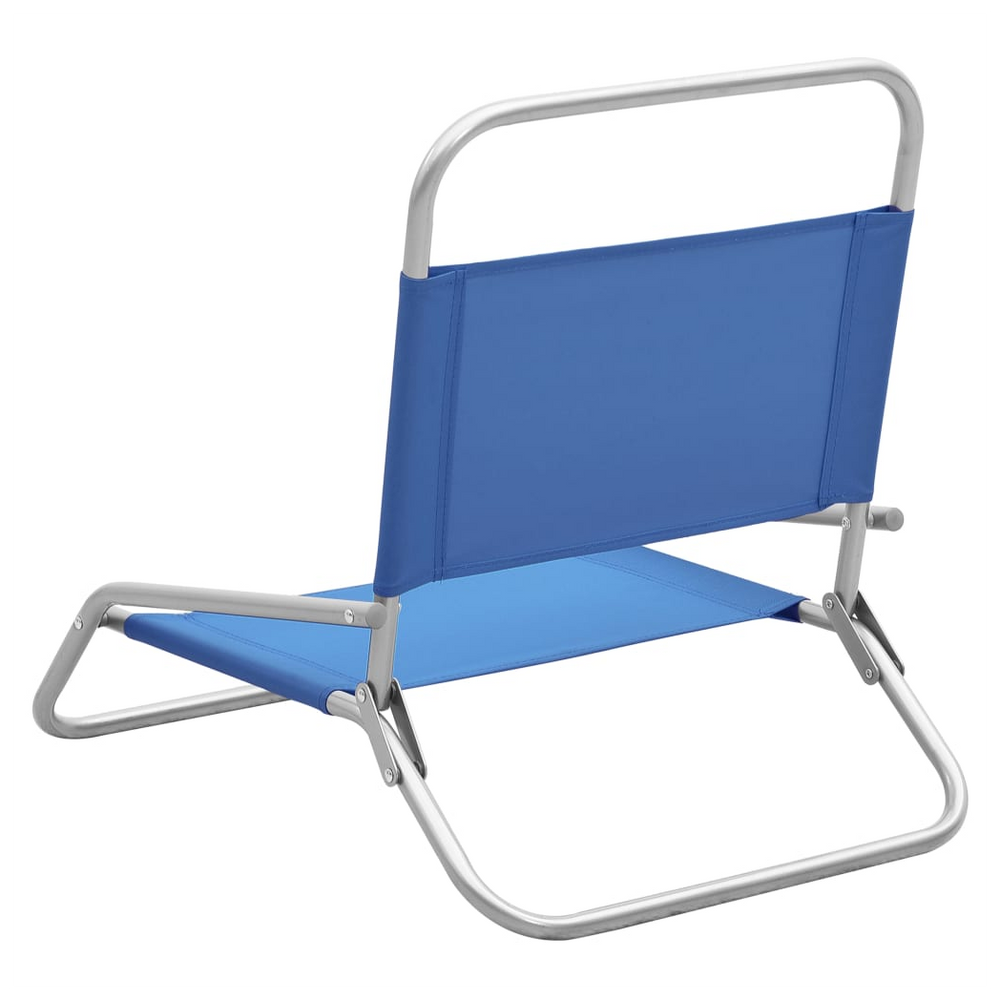 Folding Beach Chairs 2 pcs Blue Fabric - anydaydirect