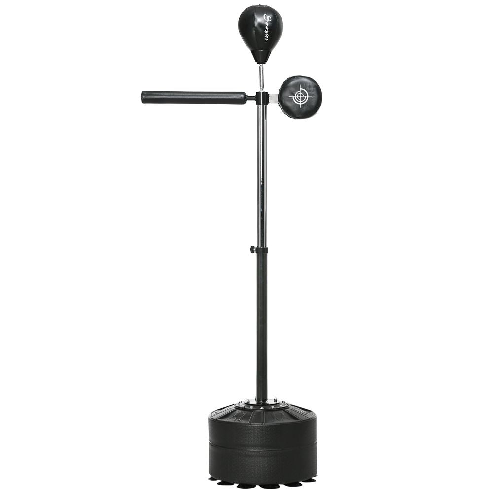 SPORTNOW Adjustable Speed Bag, Boxing Bag with Stand, Reflex Bar, Black - anydaydirect