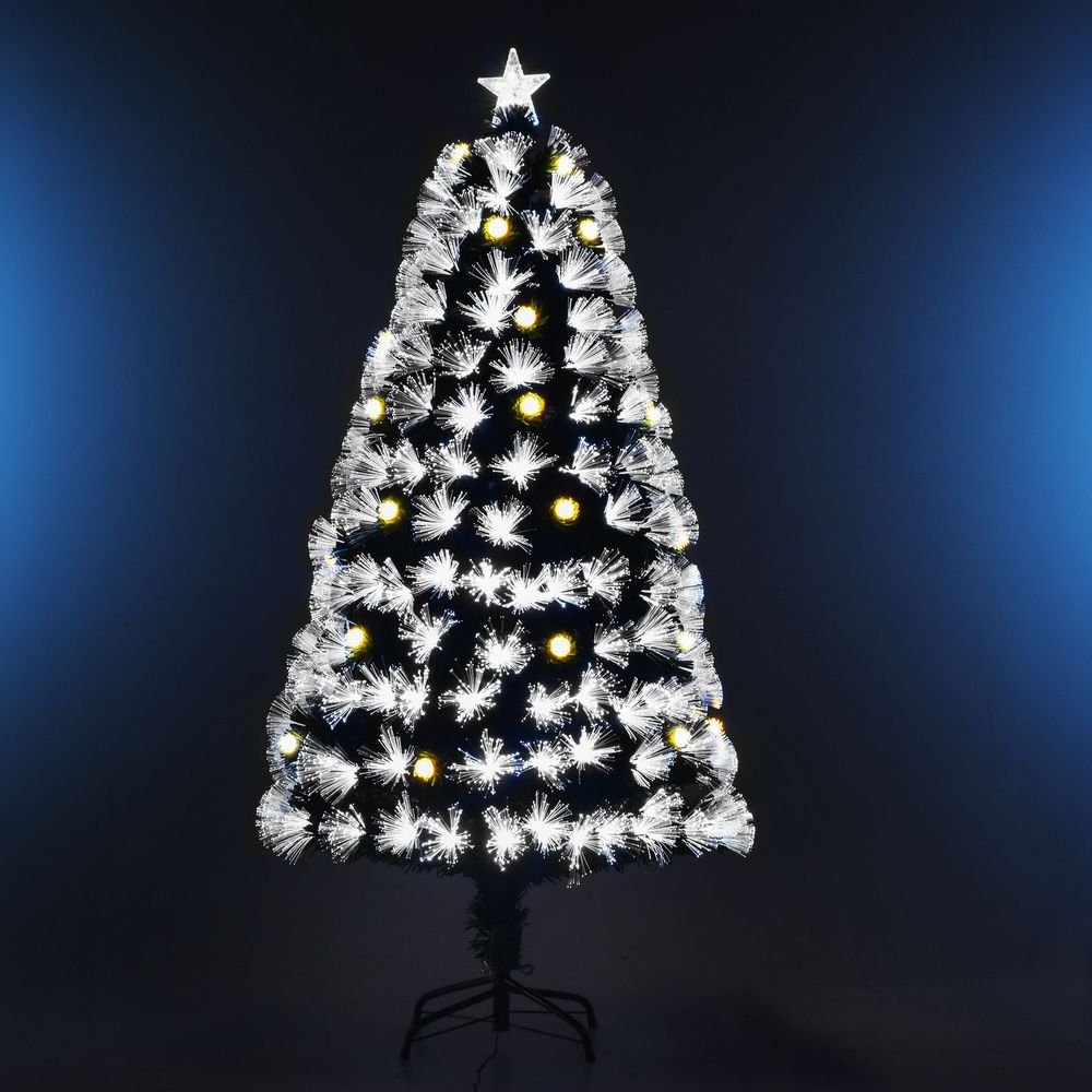 5ft White Light Christmas Tree 90 LEDs Star Topper Tri-Base Pre-Lit Home - anydaydirect