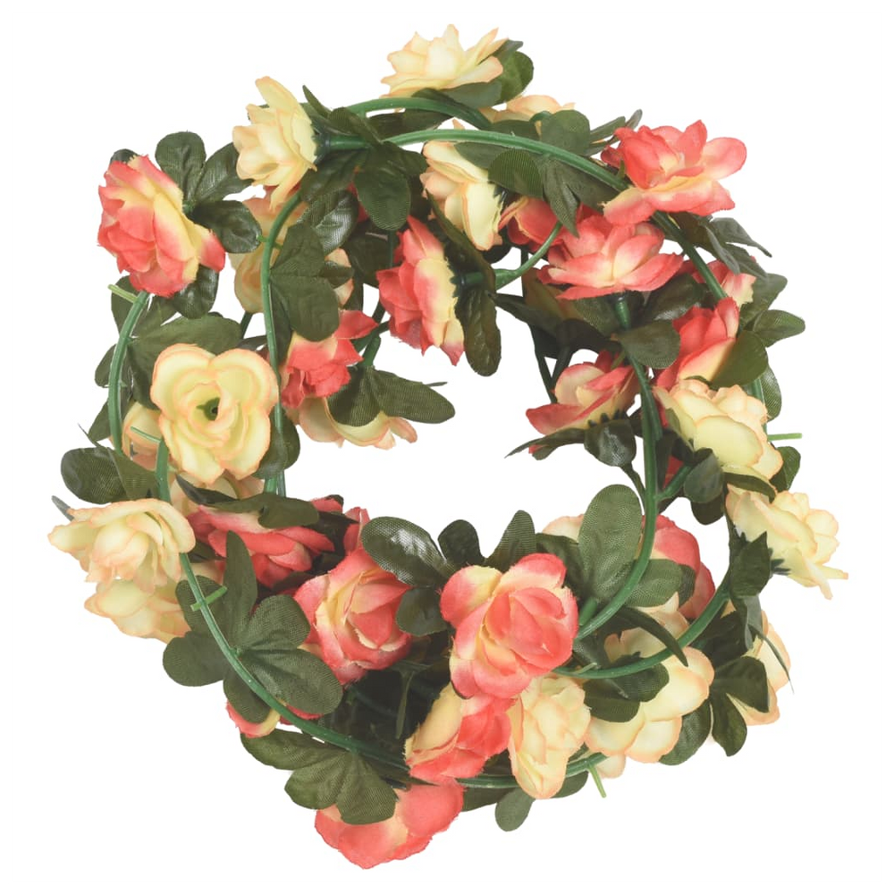 vidaXL Artificial Flower Garlands 6 pcs Rose and Champagne 240 cm - anydaydirect