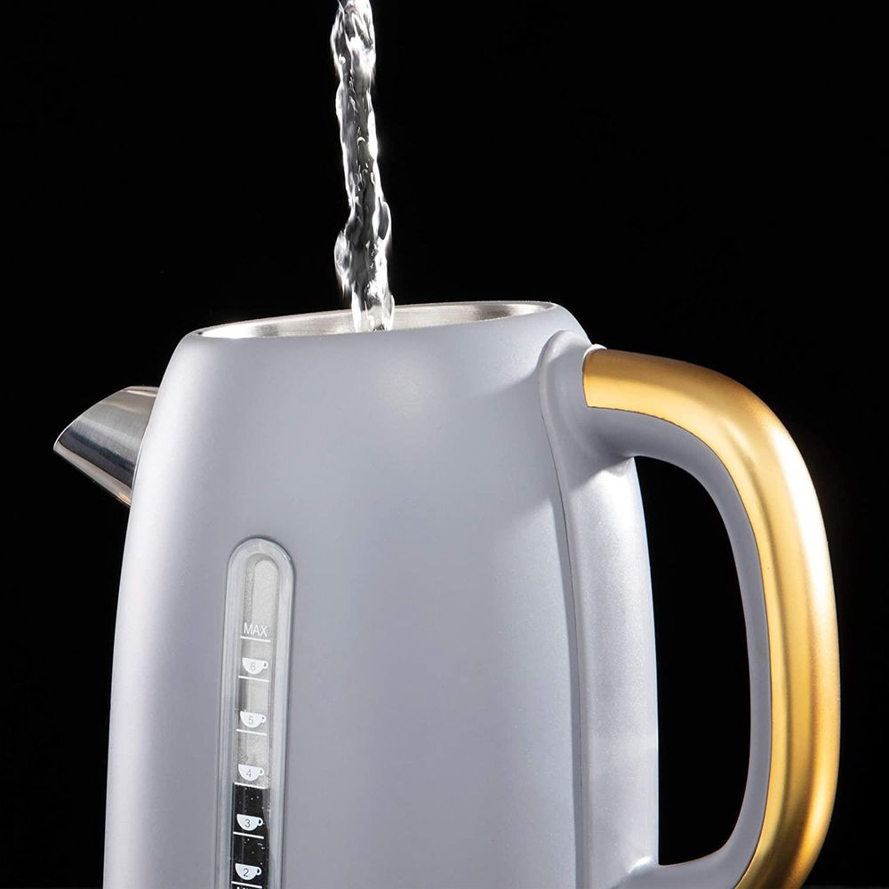 Daewoo Astoria Stainless Steel Lid Opening and Auto/Manual Switch Off Options (220-240V) Boil Dry Protection and Cord Storage, Timeless Design for Any Kitchen, 1.7L Kettle (Grey) - anydaydirect