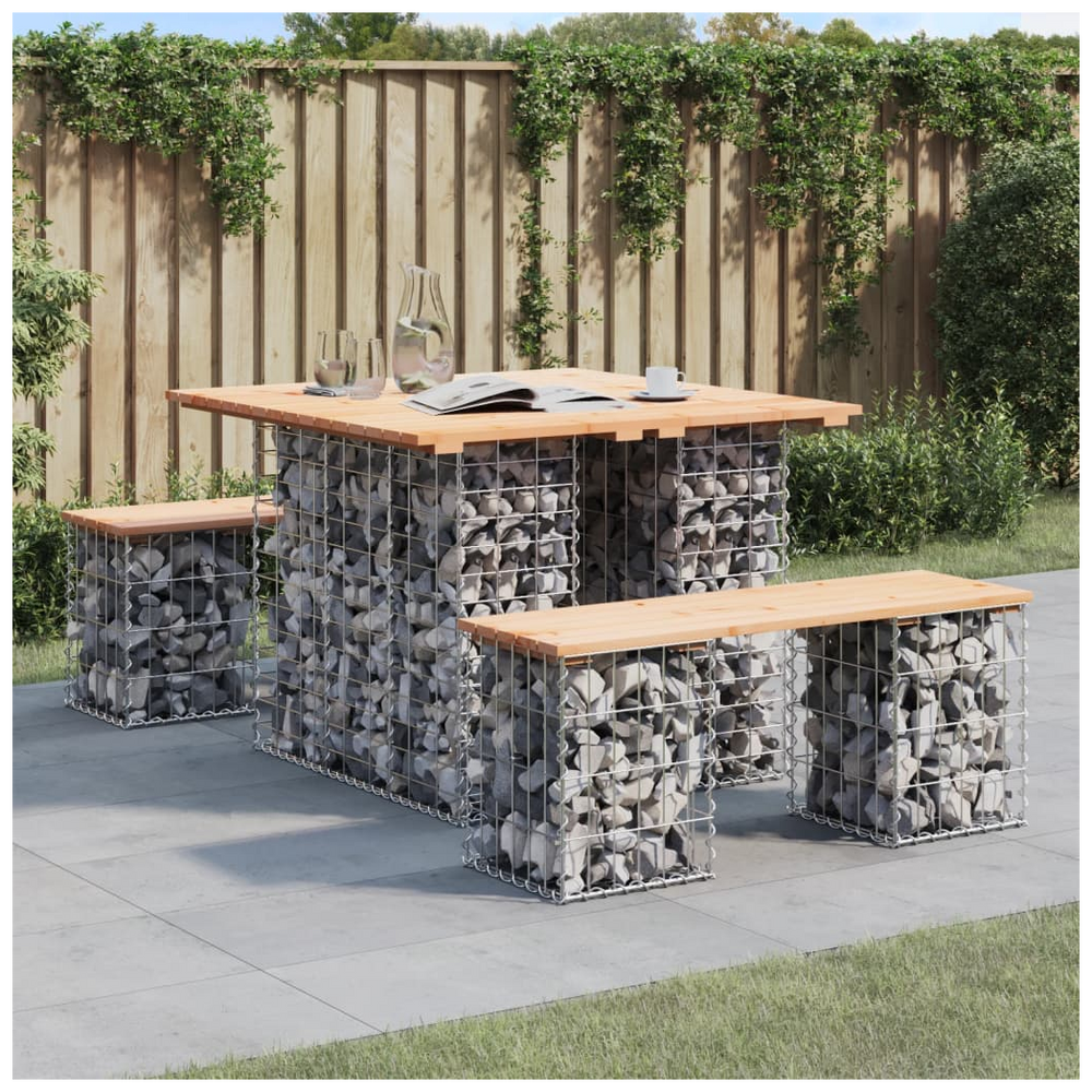 vidaXL Garden Bench Gabion Design 100x102x72 cm Solid Wood Pine - anydaydirect