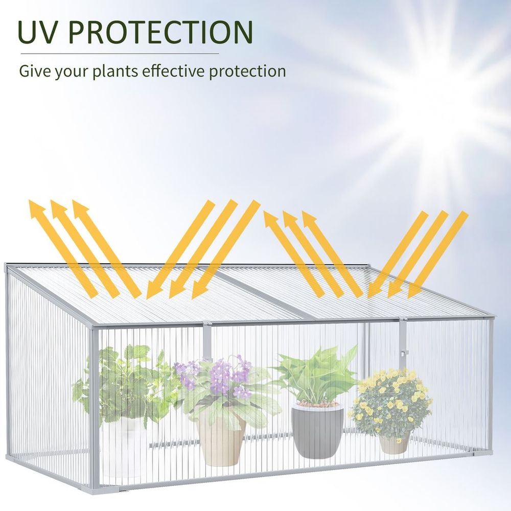 Outdoor & Indoor Greenhouse Plants Cold Frame PC Board 99 x 60 x 44cm - anydaydirect