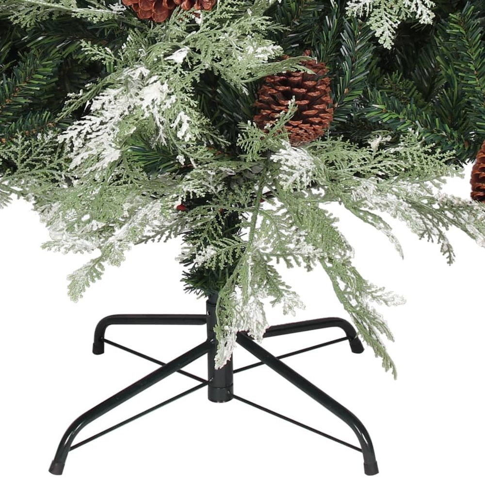 Christmas Tree with Pine Cones Green and White 120 cm to 225 cm PVC&PE - anydaydirect