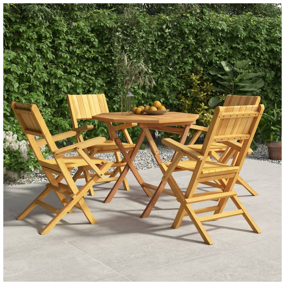 5 Piece Garden Dining Set Solid Wood Teak - anydaydirect