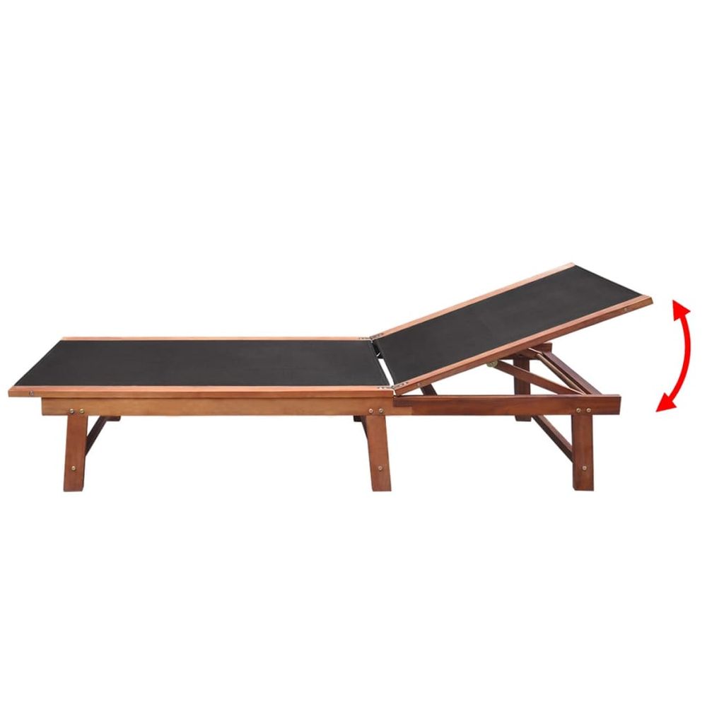 Sun Loungers 2 pcs with Table Solid Acacia Wood and Textilene - anydaydirect