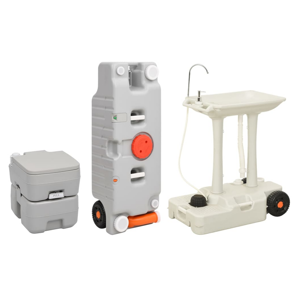 Portable Camping Toilet and Handwash Stand Set with Water Tank - anydaydirect