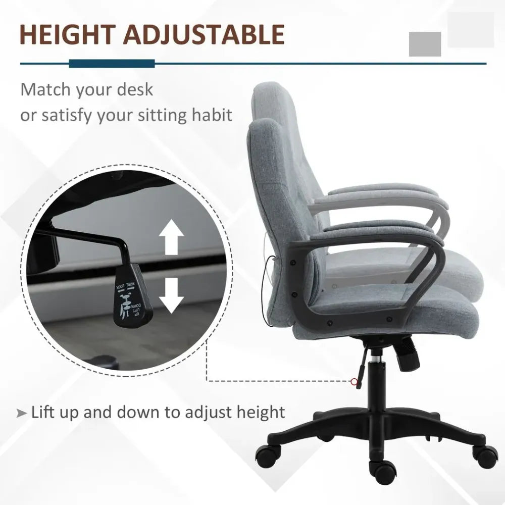 Massage Office Chair with 2-Point Vibration Height Adjustable Swivel Chair - anydaydirect