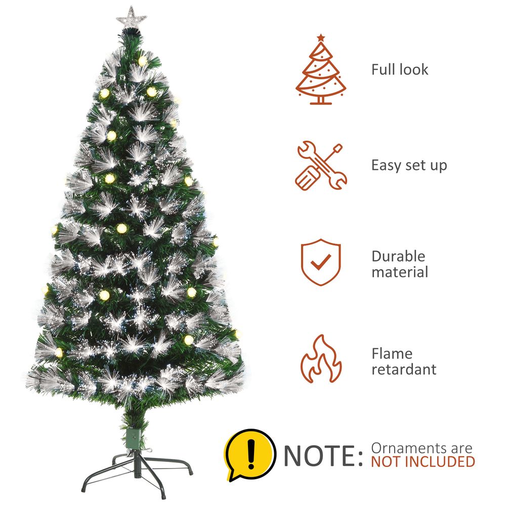 5ft White Light Christmas Tree 90 LEDs Star Topper Tri-Base Pre-Lit Home - anydaydirect