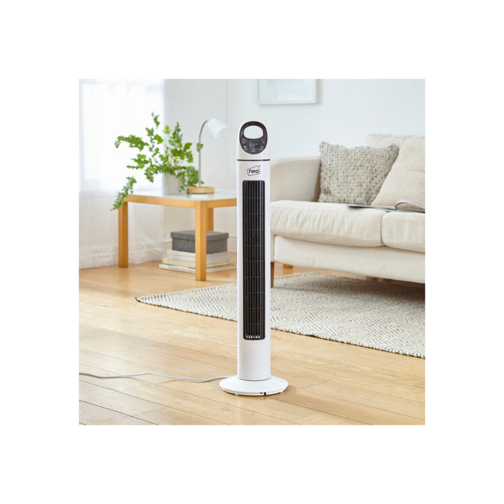 Neo 33" Aroma Free Standing 3 Speed Fan - White - anydaydirect