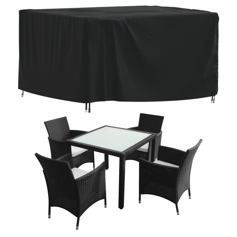 vidaXL Garden Furniture Cover Black 125x125x74 cm 420D Oxford - anydaydirect