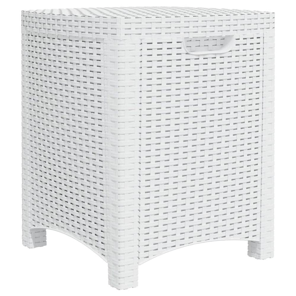 Garden Storage Box 39x39x46 cm PP Rattan White - anydaydirect