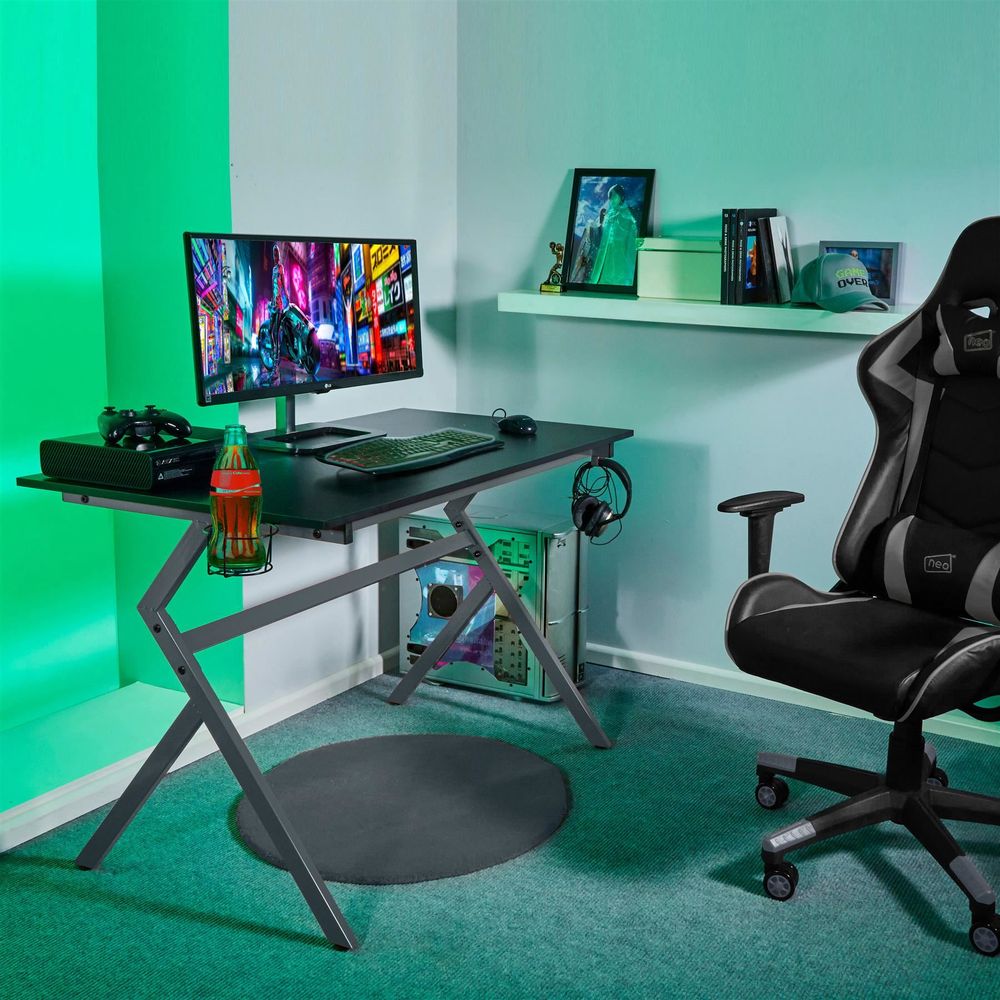 Ergonomic Gaming Desk with Headphone Hook - anydaydirect