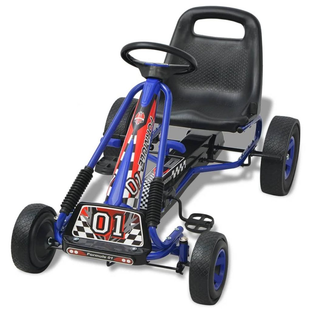vidaXL Pedal Go Kart with Adjustable Seat Blue - anydaydirect