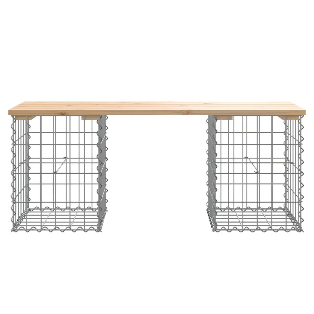 vidaXL Garden Bench Gabion Design 103x31x42 cm Solid Wood Pine - anydaydirect