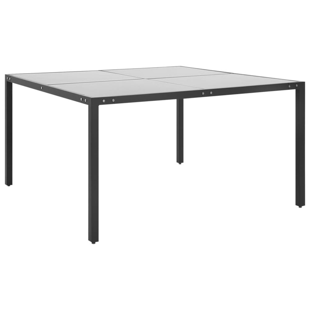 Garden Table Anthracite 130x130x72 cm Steel and Glass - anydaydirect