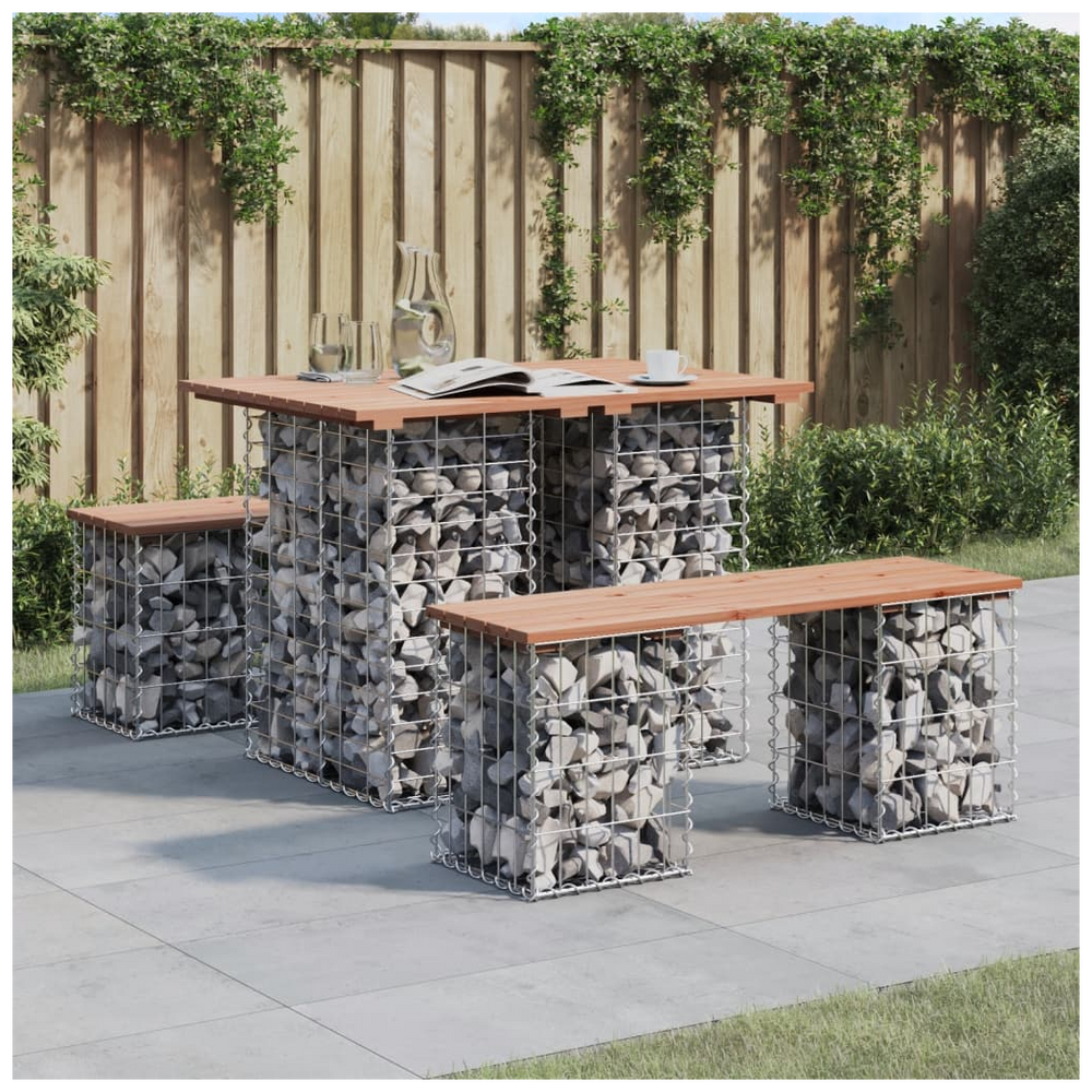 vidaXL Garden Bench Gabion Design 100x70x72 cm Solid Wood Douglas - anydaydirect