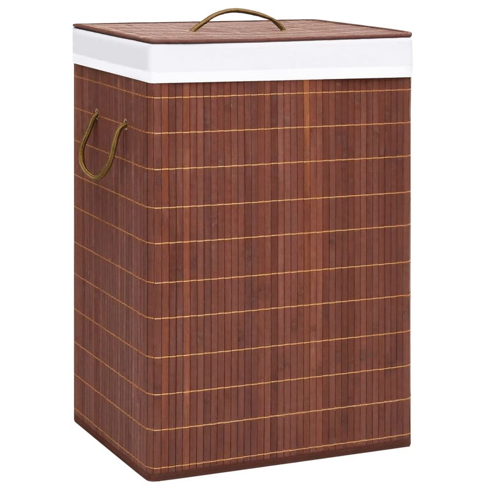 Bamboo Laundry Basket with 2 Sections 72 L - anydaydirect