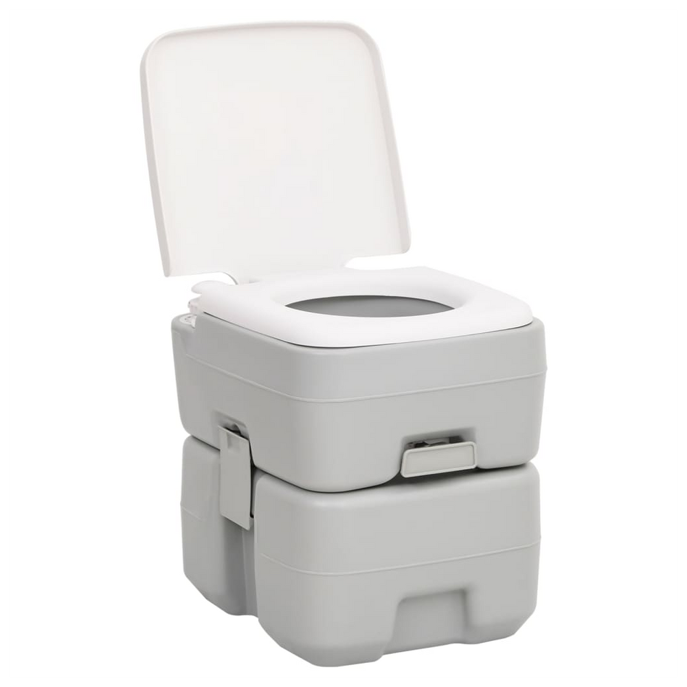 Portable Camping Toilet Grey and White 20+10 L HDPE - anydaydirect