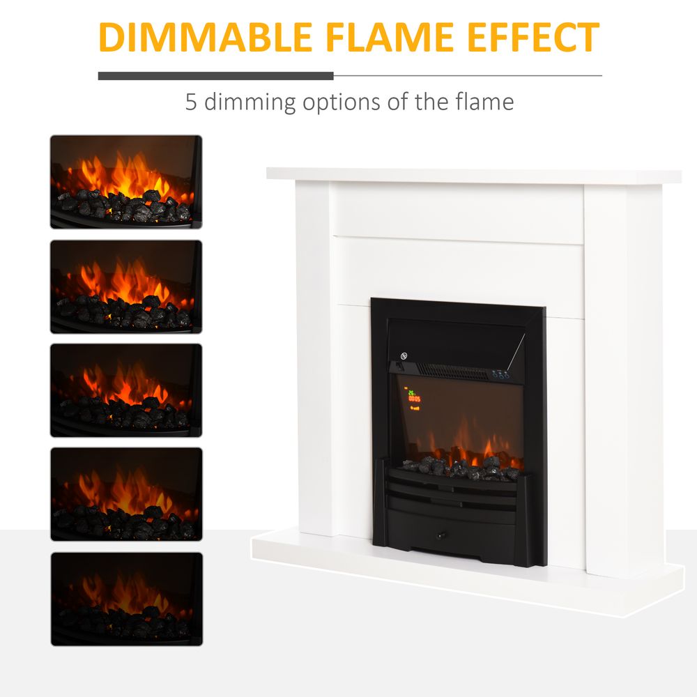 2000W 5-Level MDF Electric Fireplace Heater w/ Remote White - anydaydirect