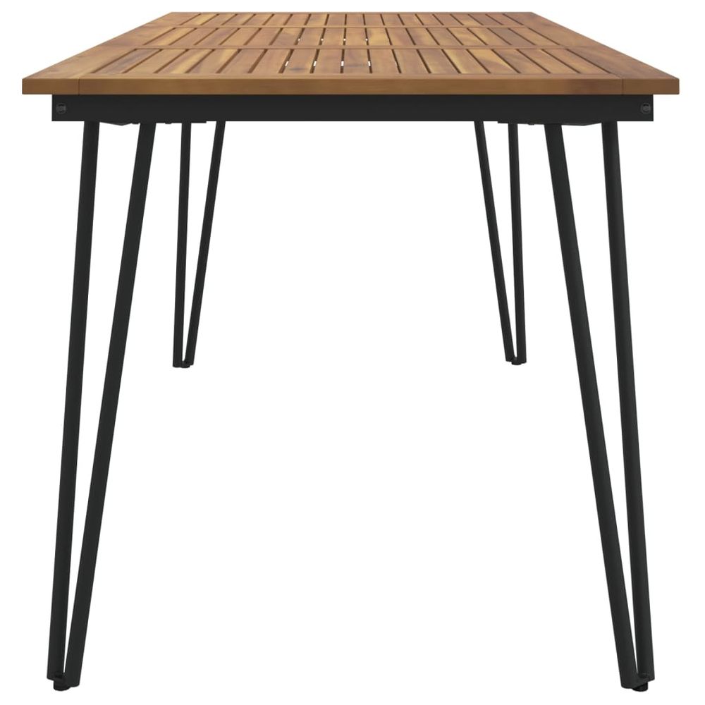 Garden Table with Hairpin Legs 160x80x75 cm Solid Wood Acacia - anydaydirect