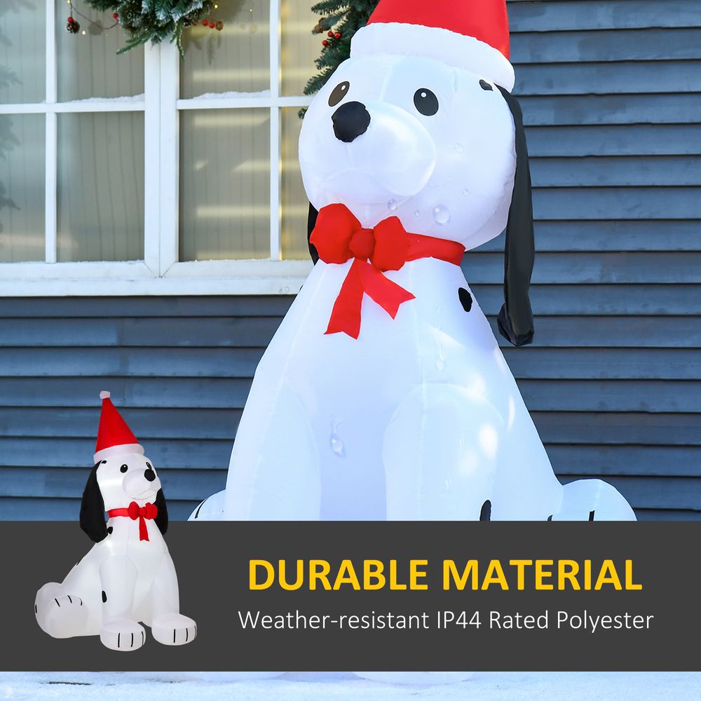 6ft Inflatable Christmas Puppy Dog Wearing Santa Hat Lighted Outdoor Indoor - anydaydirect