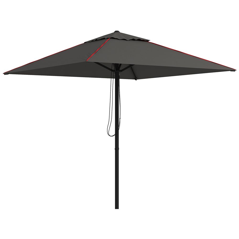 Outsunny Sun Parasol with Vent, Table Umbrella for Patio, Garden, Pool, Grey - anydaydirect