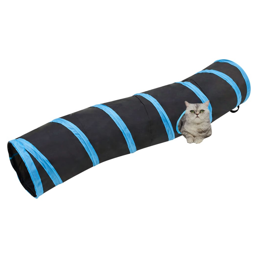 S-shaped Cat Tunnel Black and Blue 122 cm Polyester - anydaydirect