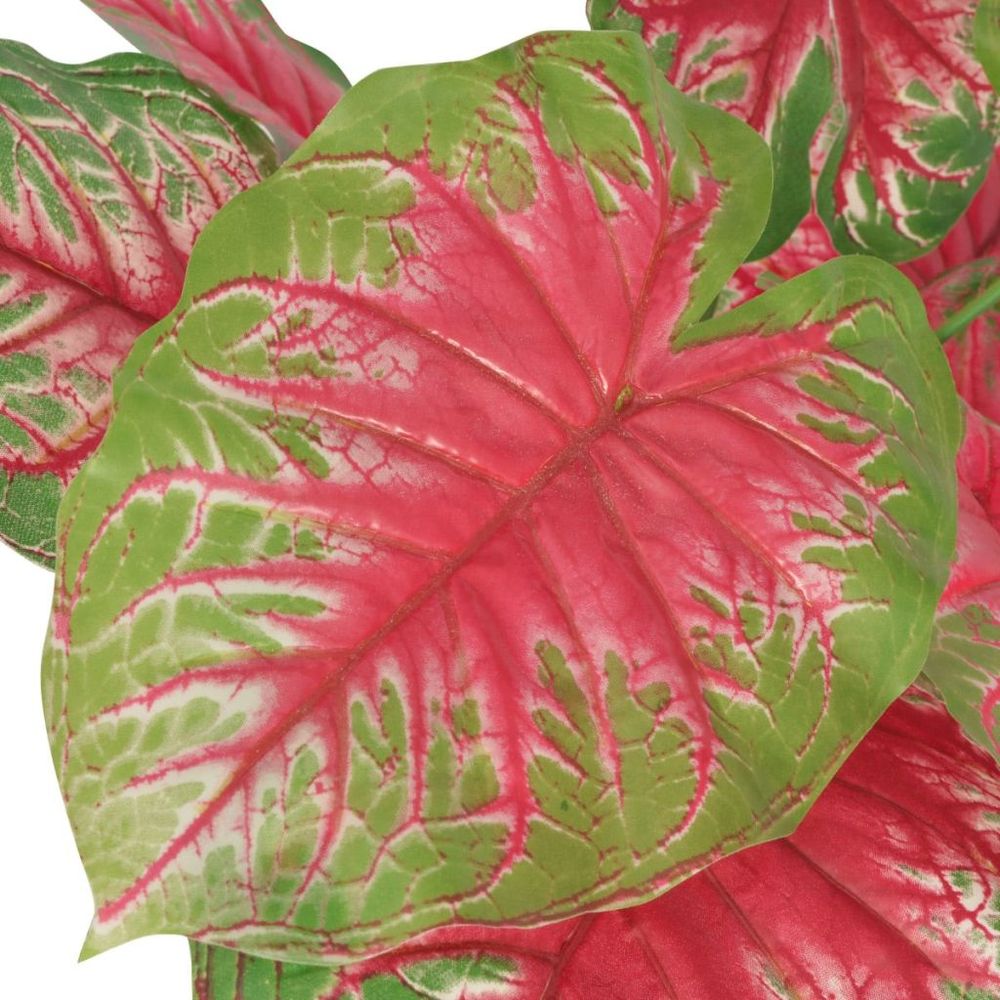 Artificial Caladium Plant with Pot 70 cm Green and Red - anydaydirect
