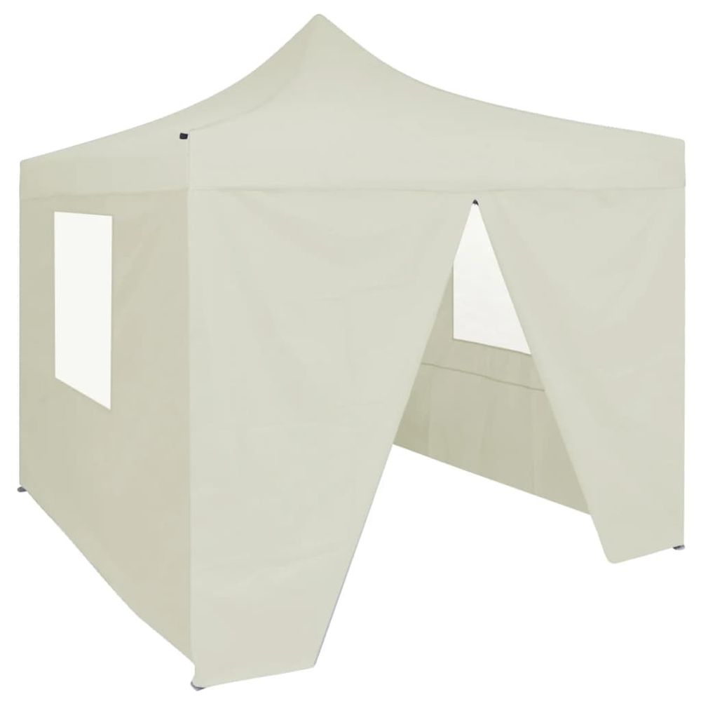 Professional Folding Party Tent with 4 Sidewalls 2x2 m Steel Blue - anydaydirect