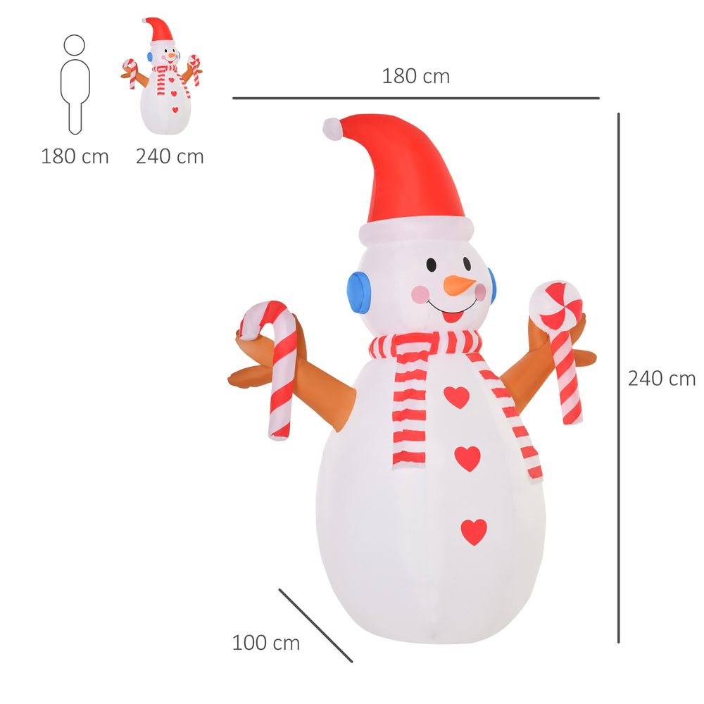 8ft Christmas Inflatable Snowman with Candy Rotating Lighted Indoor Outdoor - anydaydirect